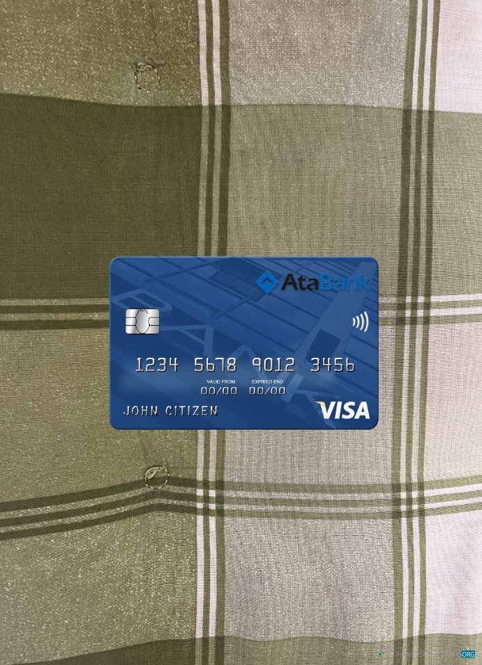 Download Azerbaijan ATA bank visa card photolook front Photoshop template